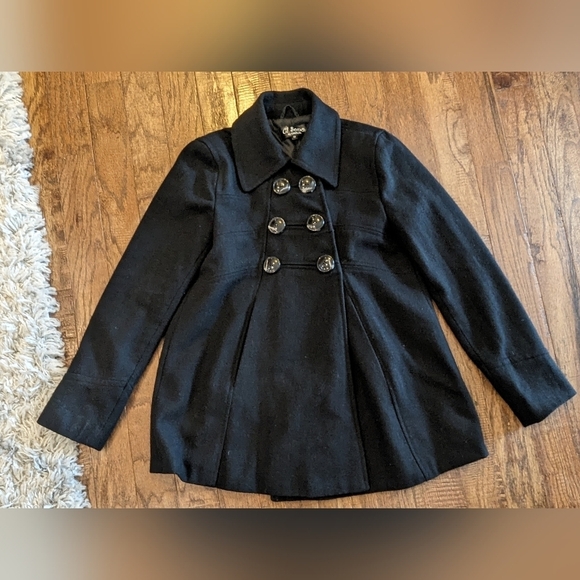 Black swing coat, wool blend woman's Size Medium - Picture 11 of 12